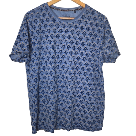 Allen Solly Jeans Mens Preppy Floral Geo Print Cotton Short Sleeve Shirt Size XL - Picture 1 of 8